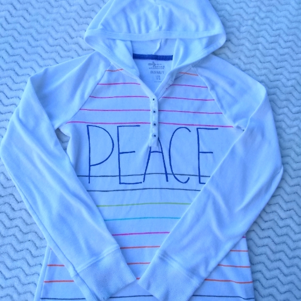 Old Navy girls top with hood large 10/12